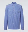 Junya Watanabe Bengal Stripe Cotton Shirt In Blue