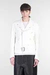 Junya Watanabe Biker Jacket In White Polyester