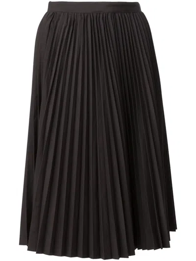 Junya Watanabe 플리츠 미디 스커트 In Black