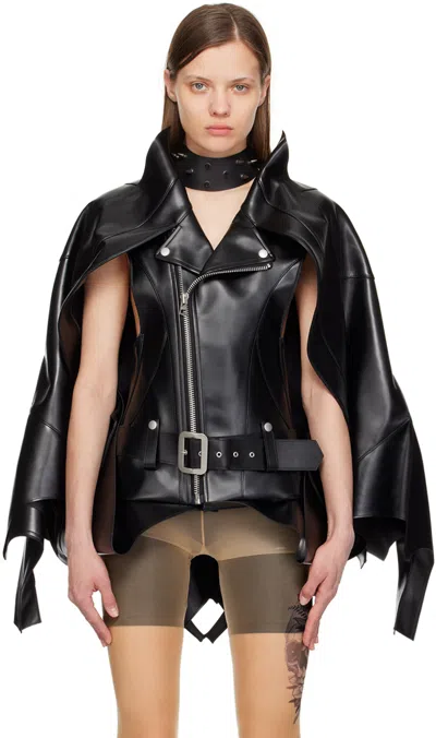 Junya Watanabe Black Biker Faux-leather Vest In 1 Black