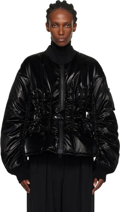 Junya Watanabe Black Cinched Bomber Jacket