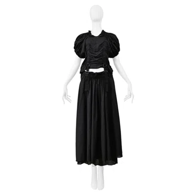 Pre-owned Junya Watanabe Black Cotton Parachute Dress With Cutout 2003
