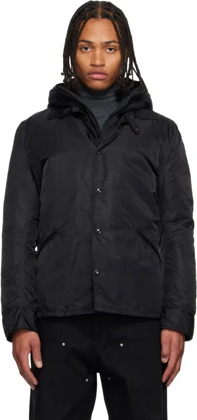 Junya Watanabe Nylon Down Jacket With Adjustable Waist Tabs In Black