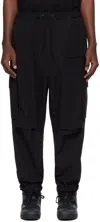 Junya Watanabe Black Elasticized Cargo Pants In Black
