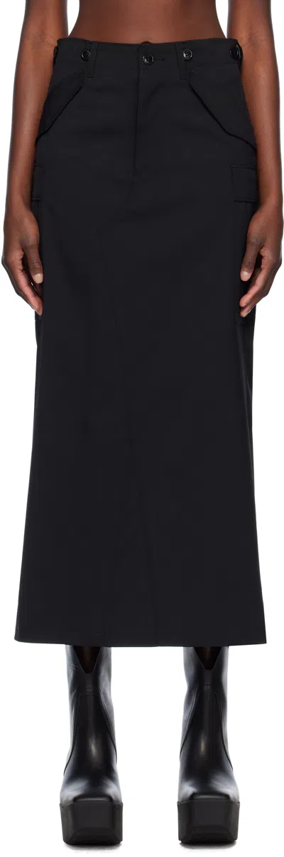Junya Watanabe Black Gabardine Maxi Skirt