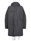 Junya Watanabe Ribbed Cuff Drawstring Coat In Black