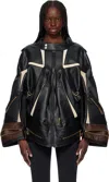 Junya Watanabe Black Komine Protector Faux-leather Jacket In Black X Off Wht