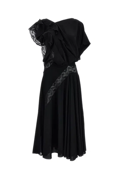 Junya Watanabe Black Lace Inserts Sleeveless Maxi Dress In Multi