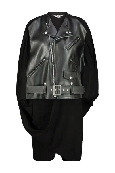 Junya Watanabe Black Leather Top In Multi