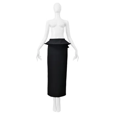 Pre-owned Junya Watanabe Black Long Pencil Skirt With Circular Discs Waistband 2000