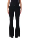 Junya Watanabe Flared Low Rise Trousers In Black