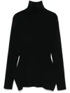 Junya Watanabe High Neck Wool Blend Knit Sweater In Black