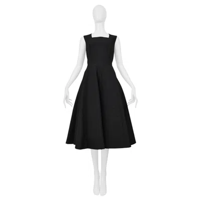 Pre-owned Junya Watanabe Black Neoprene Party Dress With Geometric Stitching 1999-2000
