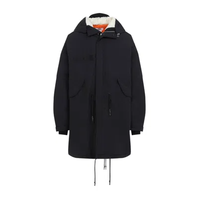JUNYA WATANABE JUNYA WATANABE BLACK NYLON HOODED COAT