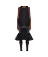 Junya Watanabe Black Paneled Midi Dress In Black