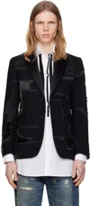 Junya Watanabe Black Patchwork Blazer In 1 Black X Blk Mix