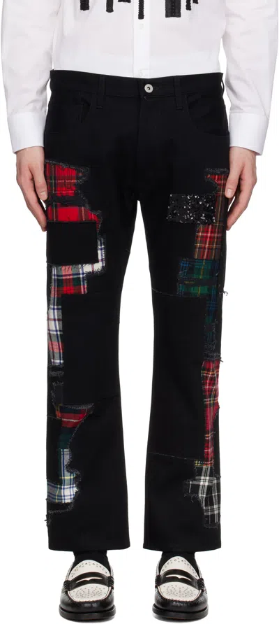 Junya Watanabe Black Patchwork Jeans In 1 Black X Mix
