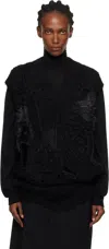 Junya Watanabe Patchwork V-neck Sweater Vest In Black
