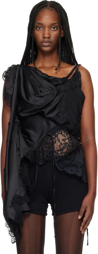 Junya Watanabe Black Peach John Edition W-name Drape Top