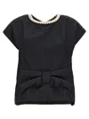 Junya Watanabe Draped Back Top With Bow And Pearls In Black