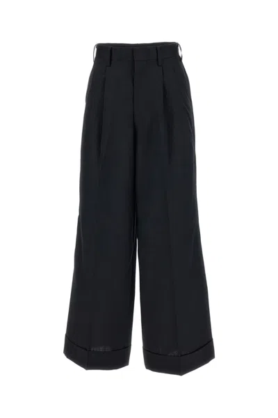 Junya Watanabe Black Pinstriped Cool Wool Wide-leg Trousers
