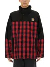 Junya Watanabe Check Pattern Jacket With Frontal Zip And Snap Button Closure In Black