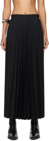 Junya Watanabe Pleated Mixed Media Midi Skirt In 1 Black