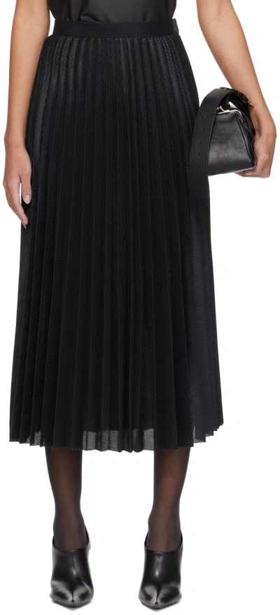 Junya Watanabe Black Pleated Midi Skirt In 1 Black