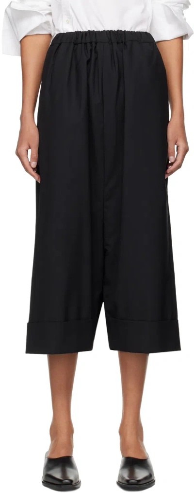 Junya Watanabe Black Rolled Cuff Trousers In 1 Black