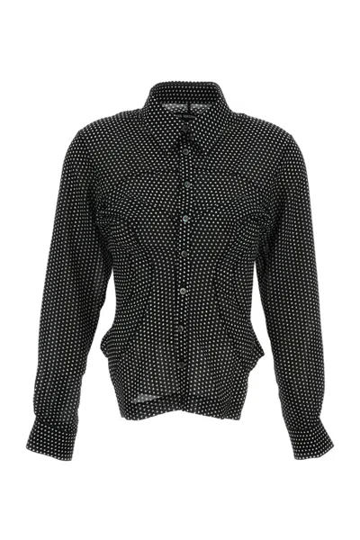 Junya Watanabe Black Slim Polka Dot Shirt