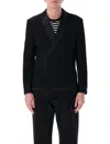 Junya Watanabe Lapel Satin Blazer Formal In Black