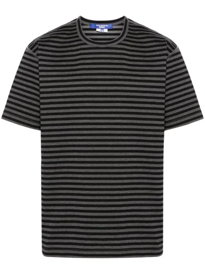 Junya Watanabe Black Striped Crew-neck T-shirt