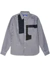 Junya Watanabe Striped Patchwork Cotton Shirt - Men's - Cotton In Black