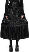 Junya Watanabe Black Tiered Belted Maxi Skirt In 1 Black/black