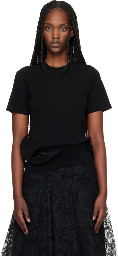 Junya Watanabe Black Twisted Detail T-shirt