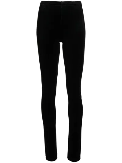 Junya Watanabe Black Velvet Skinny Trousers For Women