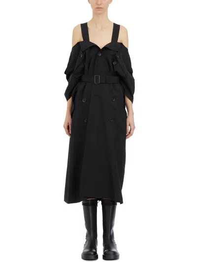 Junya Watanabe Black Wool Suit With Belt And Side Pockets For Women