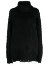 Junya Watanabe Distressed Brushed-effect Jumper In Black