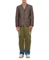 Junya Watanabe Cargo-style Single Breasted Blazer With Utilitarian Pockets In Brown