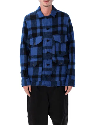 JUNYA WATANABE BLUE CHECK ZIP FRONT SHIRT JACKET