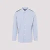JUNYA WATANABE BLUE COTTON SHIRT WITH MULTICOLOR INSERTS