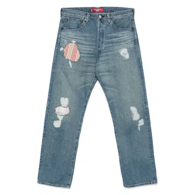 JUNYA WATANABE JUNYA WATANABE BLUE DENIM - REGULAR & STRAIGHT-LEG JEANS MEN