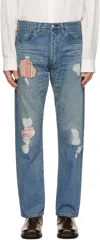 Junya Watanabe X Levi's Patchwork Straight Jeans In Blue