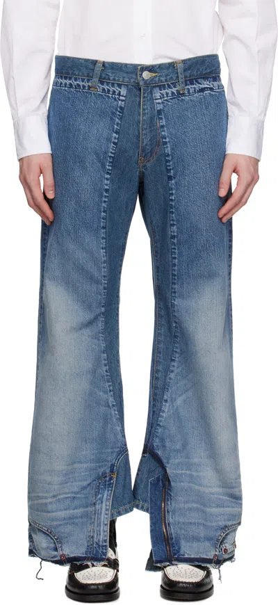 Junya Watanabe Blue Levi's Edition Garment Treated W Name Jeans In Indigo