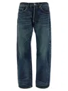 Junya Watanabe Stonewashed Denim Jeans With Textured Finish In Blue