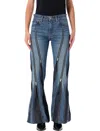 Junya Watanabe Flared Denim Trousers With Zipper Detail In Blue