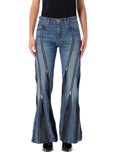 Junya Watanabe Blue Zipped Denim Jeans