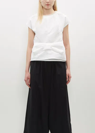 Junya Watanabe Bow And Pearl Top In White