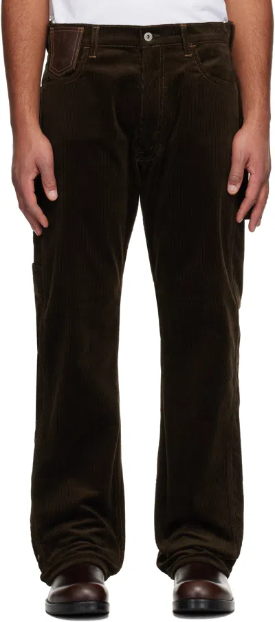 Junya Watanabe Brown Cotton Corduroy & Leather Trousers