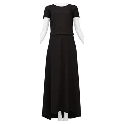 Pre-owned Junya Watanabe Brown Wool Pinstripe Concept Maxi Dress 1996